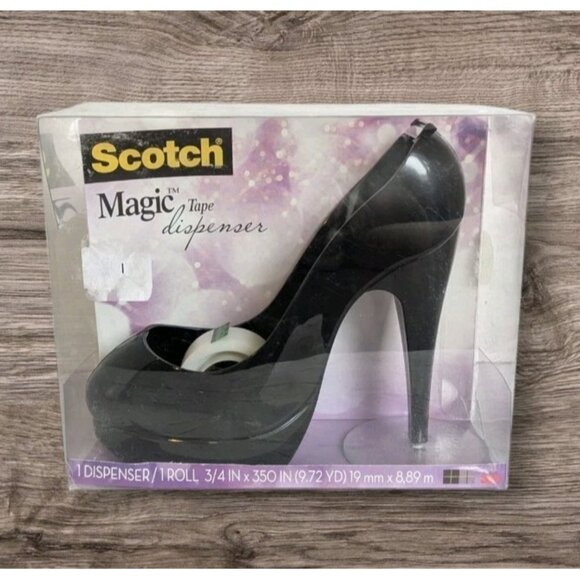 NOS Scotch Magic Tape Dispenser Black Stiletto High Heel Shoe 3M Office 2011 Fun - Picture 1 of 13
